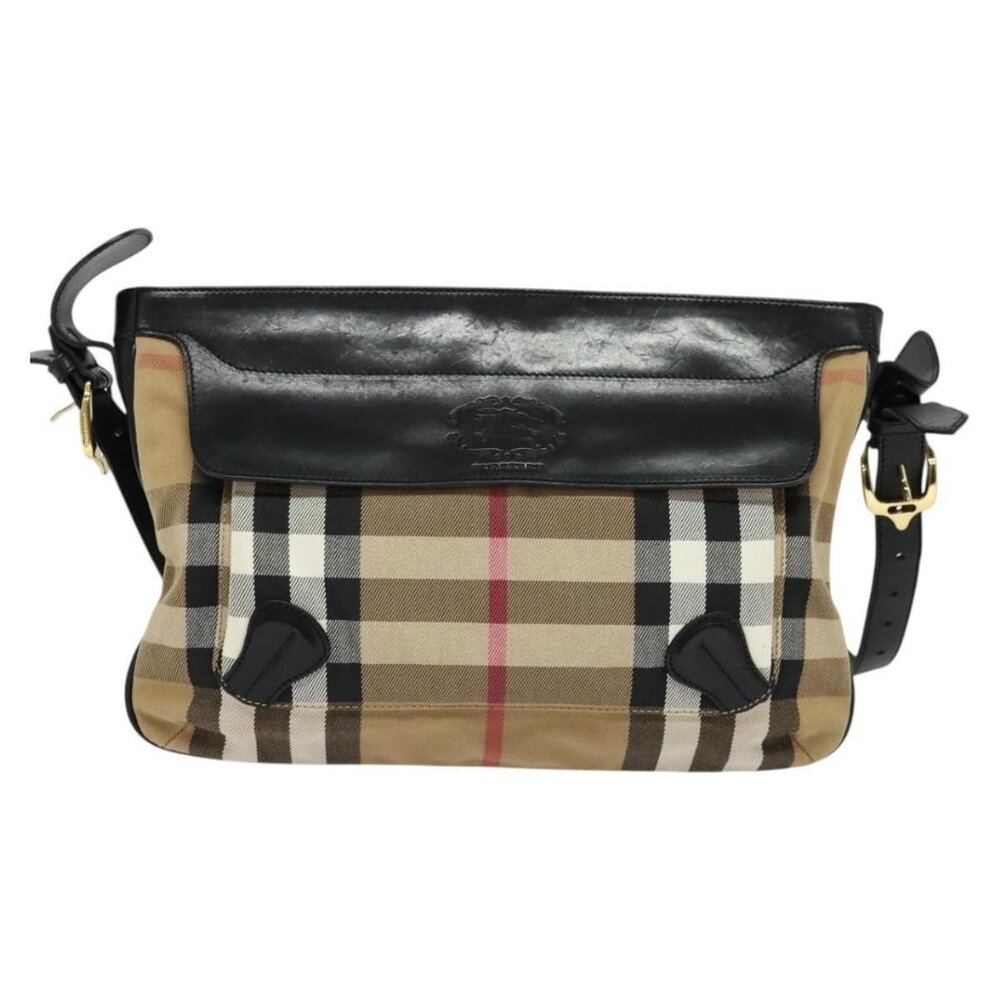Authentic BURBERRY Nova Check Shoulder Bag Canvas Beige Gold - Picture 5 of 16